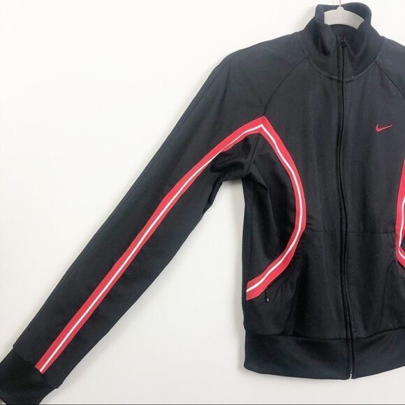 NIKE | Black & Red Full Zip Front Track Jacket XS - Picture 3 of 6